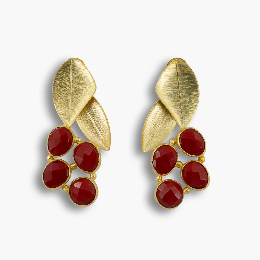 Golden Petal Cluster Earrings