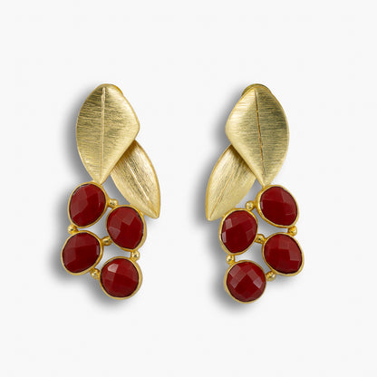 Golden Petal Cluster Earrings