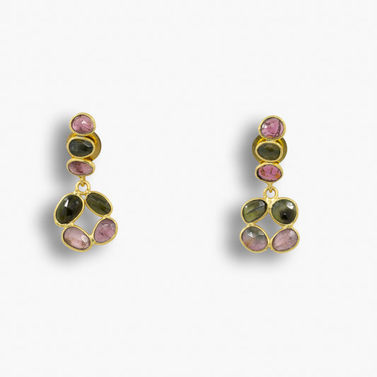 Multicolor Gemstone Cluster Earrings