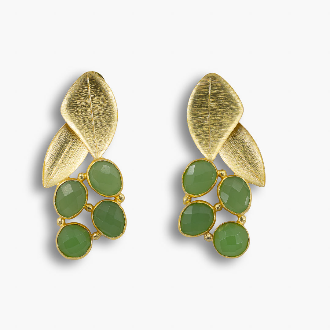 Golden Petal Cluster Earrings
