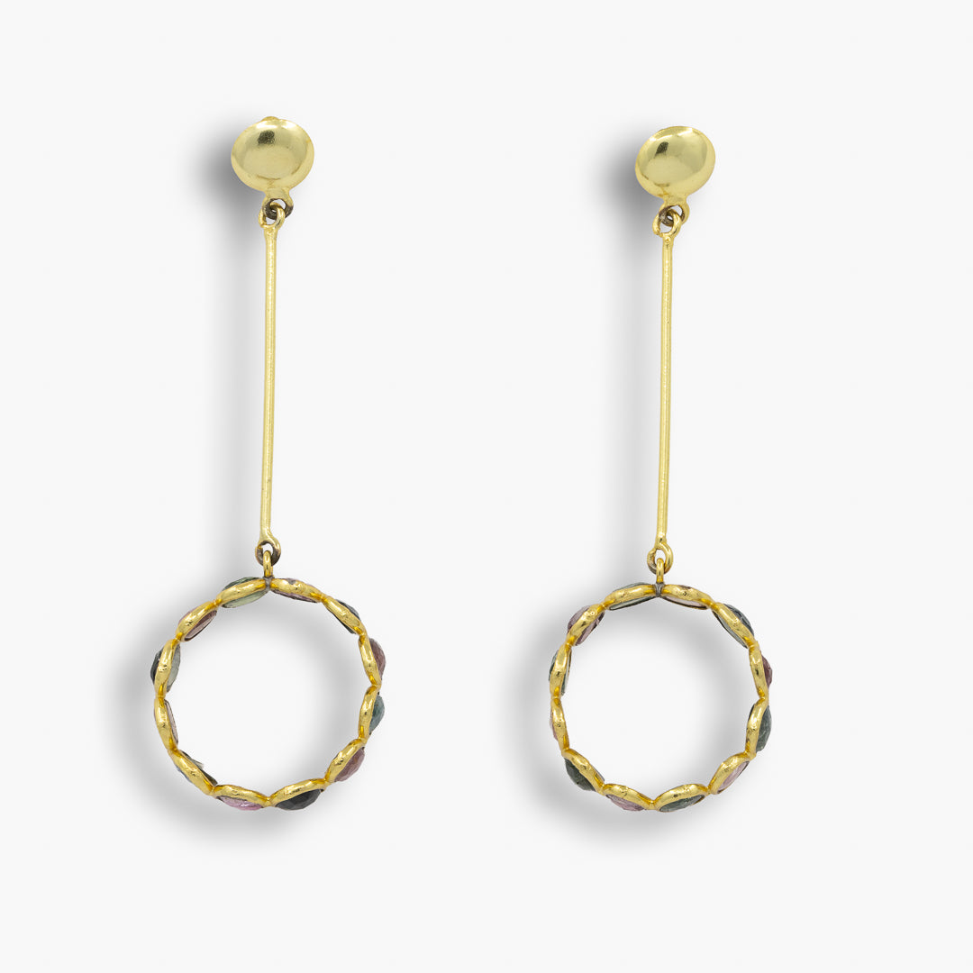 Rainbow Orbit Drop Earrings