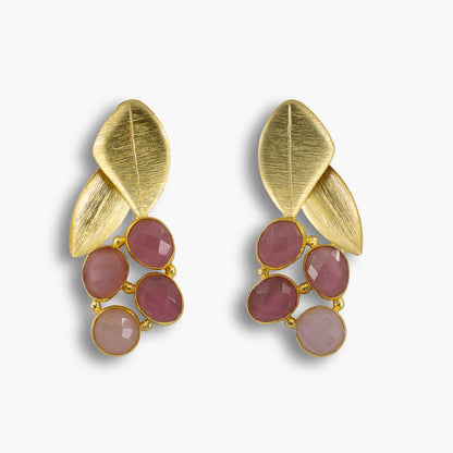Golden Petal Cluster Earrings