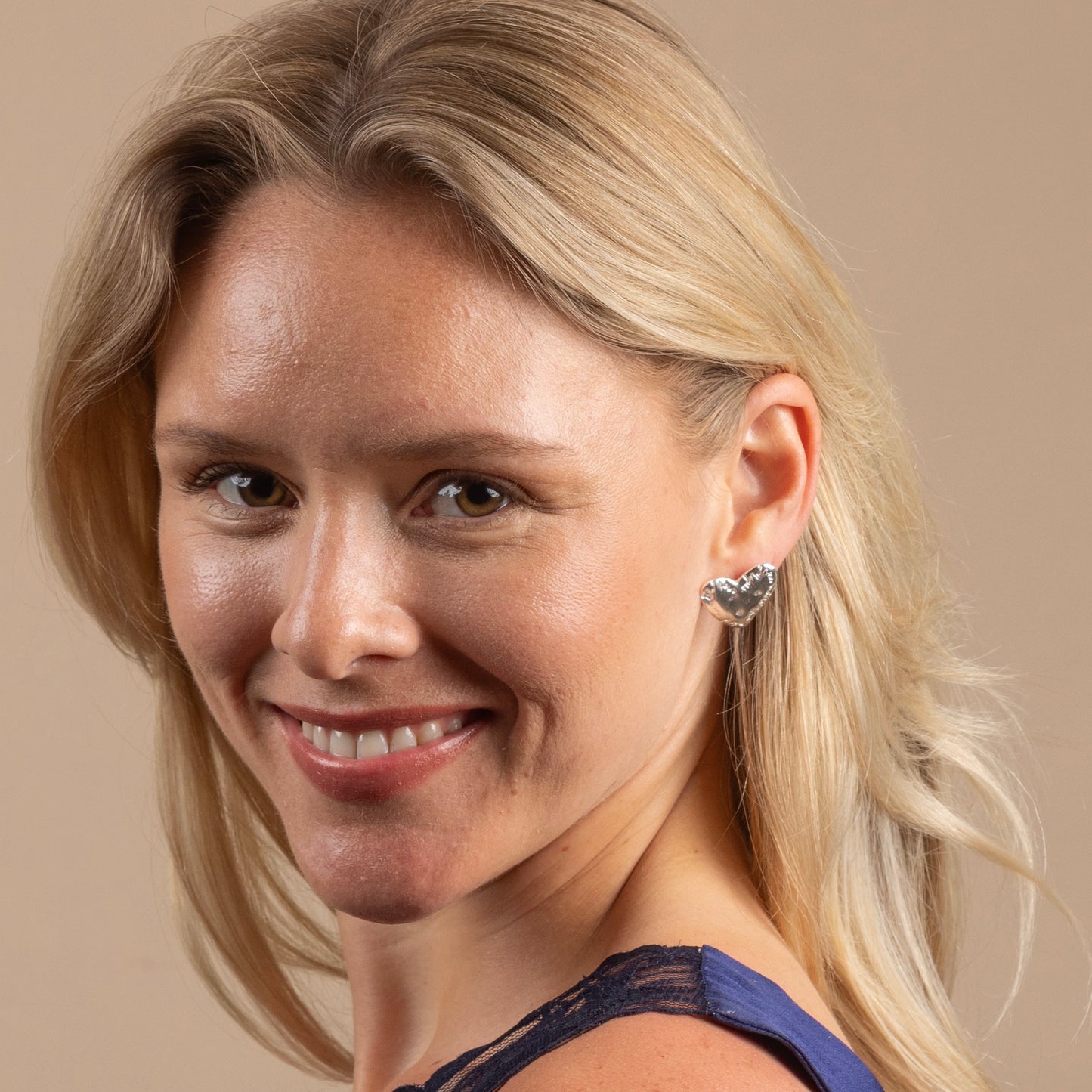 Textured Heart Earrings