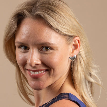 Textured Heart Earrings